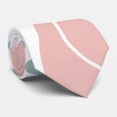 ミニマリストピンクアクアとホワイトネックタイ ネクタイ (ロール)