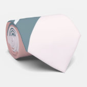 ミニマリストピンクアクアとホワイト ネクタイ (ロール)