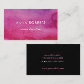 ミニマリストピンクウォーターカラー名刺 名刺 (正面/裏面)