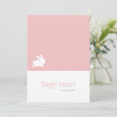 ミニマリストピンクウサギハッピーイースター シーズンカード (スタンド正面)