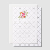 ミニマリストピンクオレンジグリーン結婚フローラ ベラム紙招待状 (オフセット (招待状))