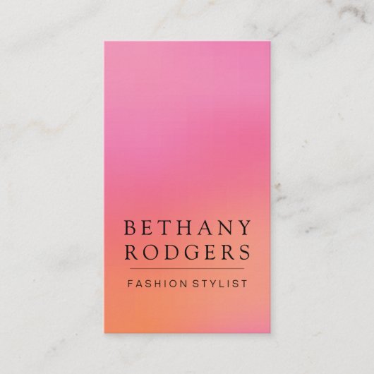 ミニマリストピンクオレンジブレンド 名刺 (正面)