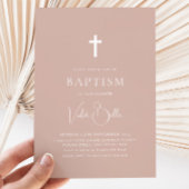 ミニマリストピンクガールズ《キリスト教》洗礼式や命名式バプテスマ 招待状