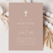 ミニマリストピンクガールズ《キリスト教》洗礼式や命名式バプテスマ 招待状
