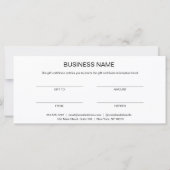 ミニマリストピンクギフト証明書名刺 (裏面)