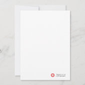 ミニマリストピンククリスマスツリーカード 招待状 (裏面)