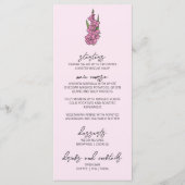 ミニマリストピンクグラジオラス結婚のメニュー メニュー (正面)