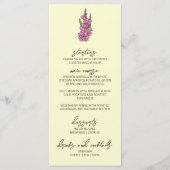 ミニマリストピンクグラジオラス結婚のメニュー メニュー (正面)