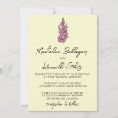 ミニマリストピンクグラジオラス結婚式招待状 招待状 (正面)