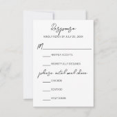 ミニマリストピンクグラジオラス結婚式RSVPカード 出欠カード (正面)