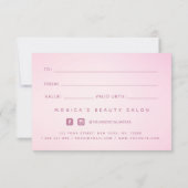 ミニマリストピンクグラデーション美しいサロンスパメイクアップ (裏面)