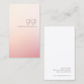 ミニマリストピンクグラデーション美しいサロン 名刺 (正面/裏面)