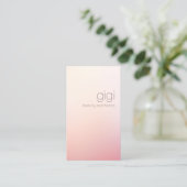 ミニマリストピンクグラデーション美しいサロン 名刺 (スタンド正面)