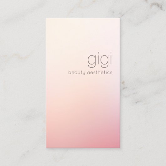ミニマリストピンクグラデーション美しいサロン 名刺 (正面)