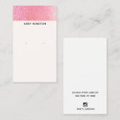 ミニマリストピンクグリッターイヤリングホルダー 名刺 (正面/裏面)