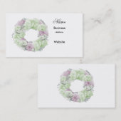 ミニマリストピンクグリーンリース名刺 名刺 (正面/裏面)