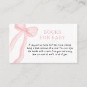 ミニマリストピンクコケット弓ベビーシャワー エンクロージャーカード (正面)