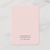 ミニマリストピンクチューリップジュエリーディスプレイカード 名刺 (裏面)
