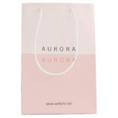 ミニマリストピンクツートーンの名刺 ミディアムペーパーバッグ (正面)