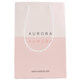 ミニマリストピンクツートーンの名刺 ミディアムペーパーバッグ