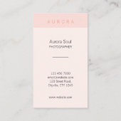 ミニマリストピンクツートーンの名刺 名刺 (裏面)