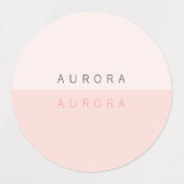 ミニマリストピンクツートーン ラベル (デザイン1)