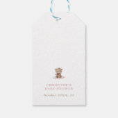 ミニマリストピンクテディベア赤ちゃんシャワーありがとうG ギフトタグ (裏面)