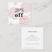 ミニマリストピンクディスカウントカード 割引カード (正面/裏面)