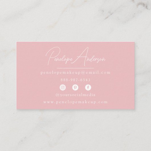 ミニマリストピンクニュートラルボホシックモダン美しい 名刺 (裏面)