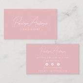 ミニマリストピンクニュートラルボホシックモダン美しい 名刺 (正面/裏面)