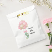 ミニマリストピンクバルーン女の子ベビーシャワー フェイバーバッグ (封をした状態)