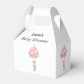 ミニマリストピンクバルーン女の子ベビーシャワー フェイバーボックス (裏面サイド)