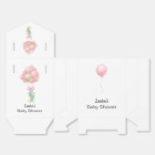 ミニマリストピンクバルーン女の子ベビーシャワー フェイバーボックス (見開き)