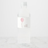ミニマリストピンクバルーンOhガールベビーシャワー ペットボトルラベル (正面)