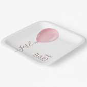 ミニマリストピンクバルーンOhガールベビーシャワー ペーパープレート (傾斜あり)