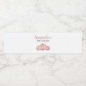 ミニマリストピンクパンプキン秋ベビーシャワー ペットボトルラベル (シングルラベル)