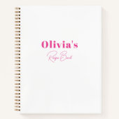 ミニマリストピンクパーソナライズされたレシピ本 ノートブック (正面)