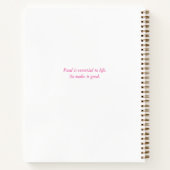 ミニマリストピンクパーソナライズされたレシピ本 ノートブック (裏面)