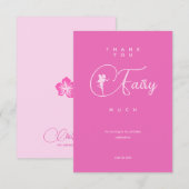 ミニマリストピンクフェアリー誕生日サンキューカード サンキューカード (正面/裏面)