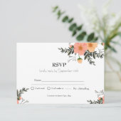 ミニマリストピンクフローラ子供の誕生日パーティーRSVP 出欠カード (スタンド正面)