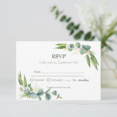 ミニマリストピンクフローラ子供の誕生日パーティーRSVP 出欠カード (スタンド正面)