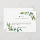 ミニマリストピンクフローラ子供の誕生日パーティーRSVP 出欠カード (正面/裏面)