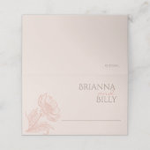 ミニマリストピンクフローラ折り結婚曲げ座席表 プレイスカード (外部開封)