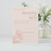 ミニマリストピンクフローラ結婚式RSVPカード サンキューカード (スタンド正面)