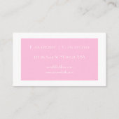 ミニマリストピンクフローリストの名刺 名刺 (裏面)