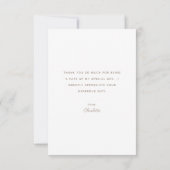ミニマリストピンクブラウンボホフローラ |ブライダルシャワー サンキューカード (裏面)