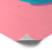 ミニマリストピンクブルーコーヒーカップ愛好家 ポスター (角)