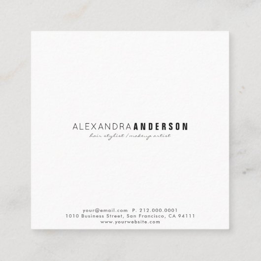 ミニマリストピンクホワ縁どイスクエア名刺 スクエア名刺 (裏面)