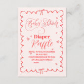 ミニマリストピンクボウドードルベビーおむつラッフル エンクロージャーカード (正面)