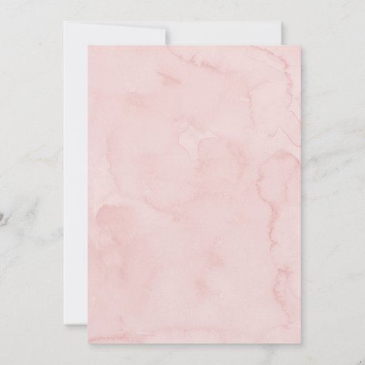 ミニマリストピンクボウファースト誕生日 招待状 (裏面)